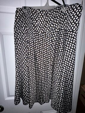 Dressbarn Black Beige Abstract A-Line Skirt 2X